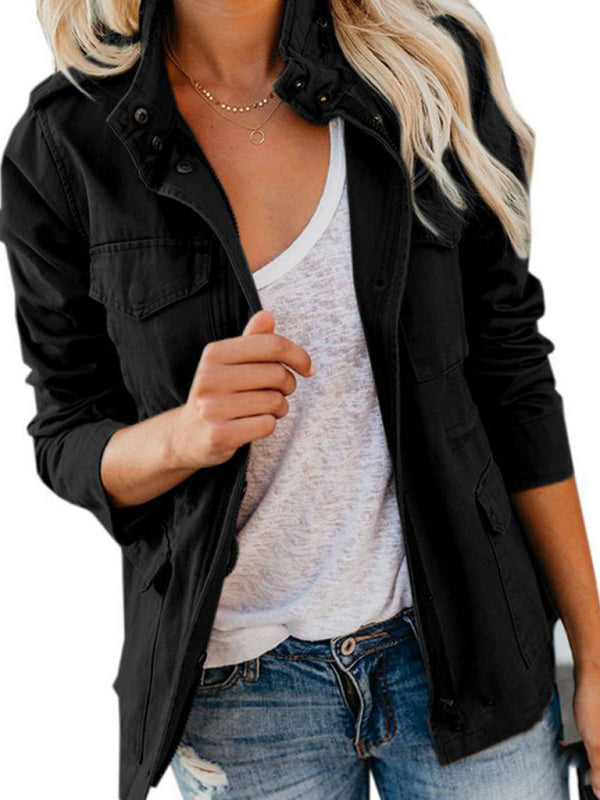 Slim Trendy Multi-Pocket Zipper Jacket