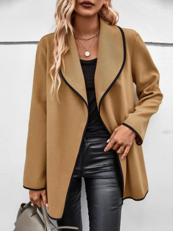 Women's Elegant Long-Sleeve Loose Woollen Jacket