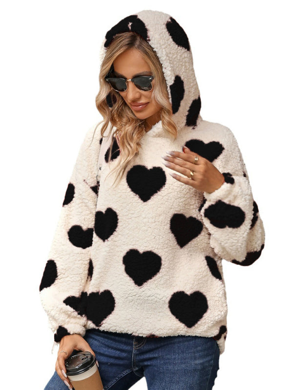 Women's Christmas/Valentine's Day Hooded Pullover Sweatshirt