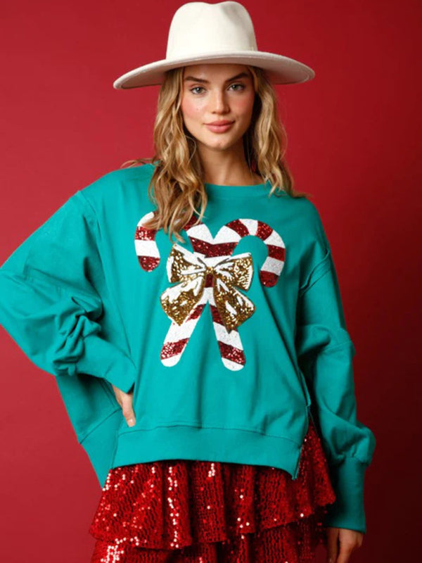 Women's Sweet Sequined Thickened  Christmas Sweatshirt