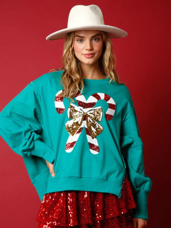 Women's Sweet Sequined Thickened  Christmas Sweatshirt