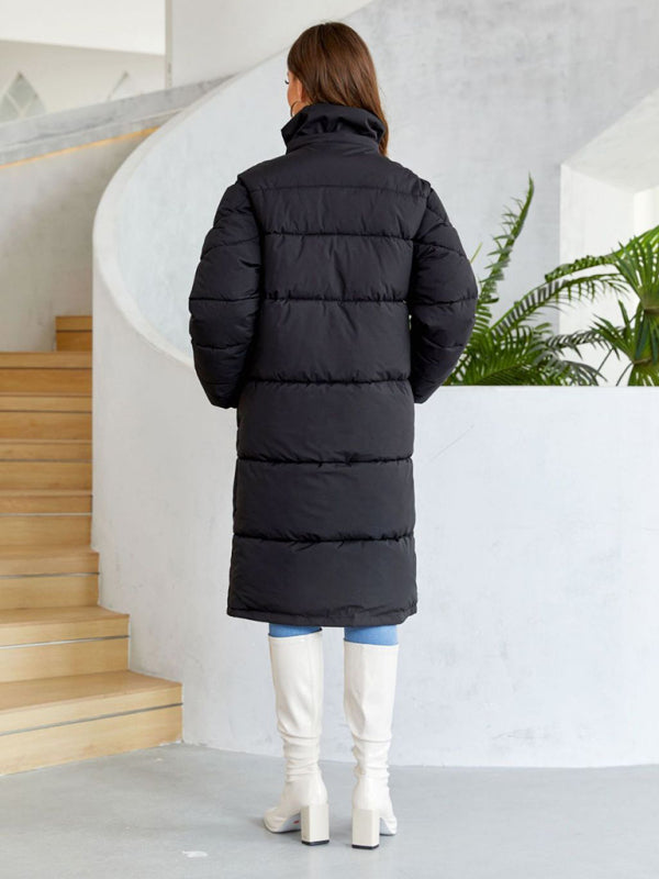 Warm Windproof Zipper Thickened Long Coat