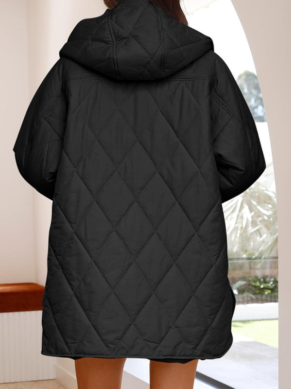 Women's Oversize Loose Hooded Quilted Jacket