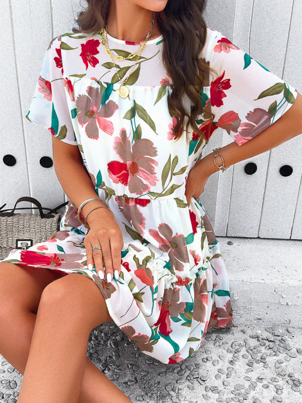 New Casual Printed Short-Sleeve Dress