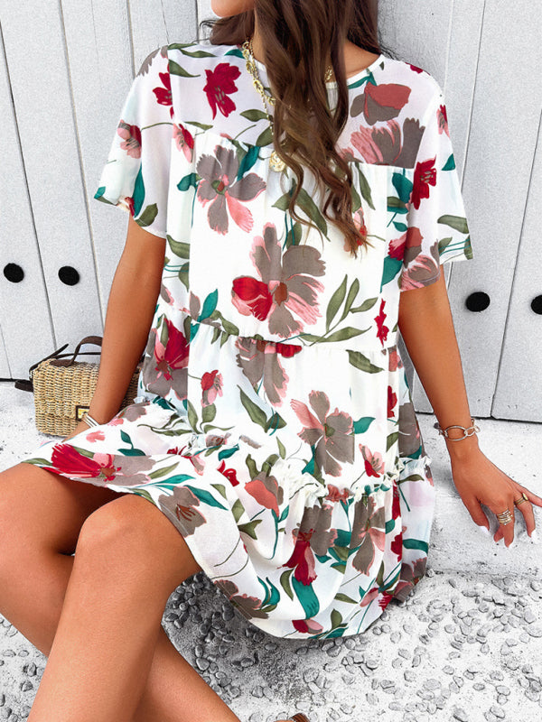 New Casual Printed Short-Sleeve Dress