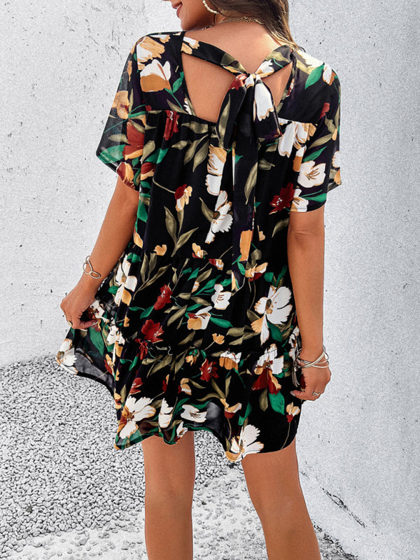 New Casual Printed Short-Sleeve Dress