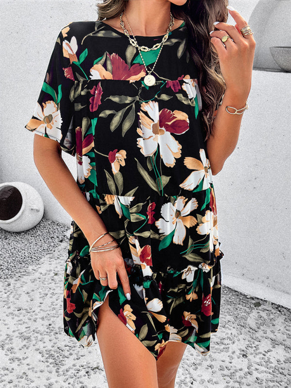 New Casual Printed Short-Sleeve Dress