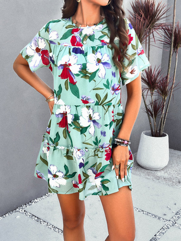 New Casual Printed Short-Sleeve Dress