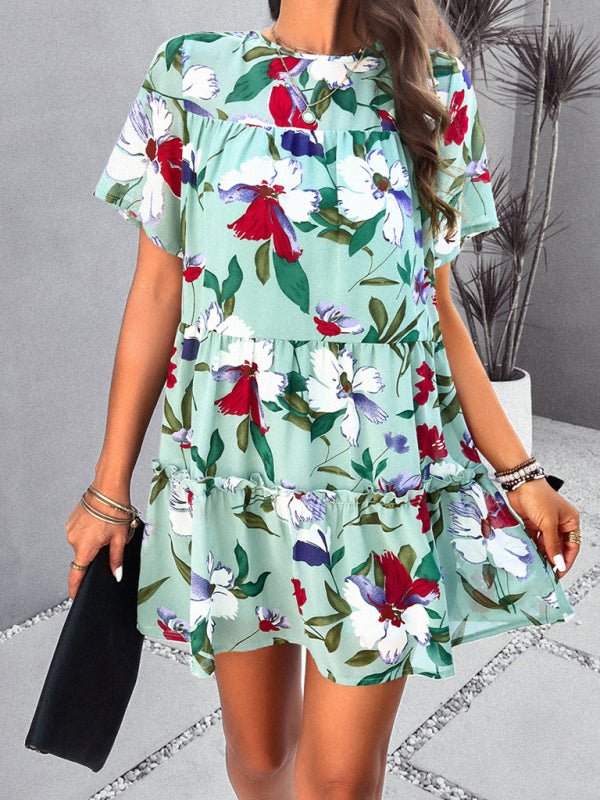 New Casual Printed Short-Sleeve Dress