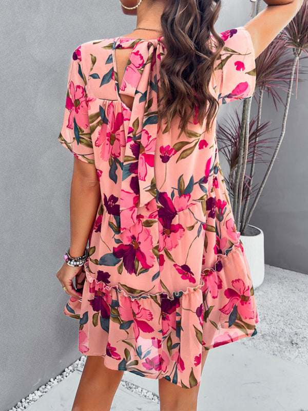 New Casual Printed Short-Sleeve Dress