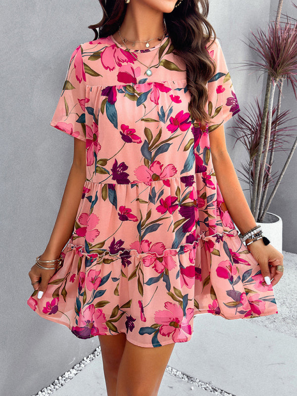 New Casual Printed Short-Sleeve Dress