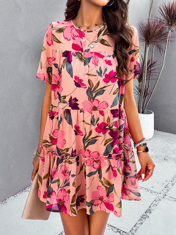 New Casual Printed Short-Sleeve Dress