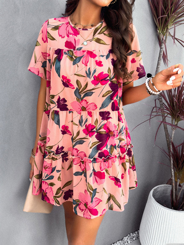 New Casual Printed Short-Sleeve Dress