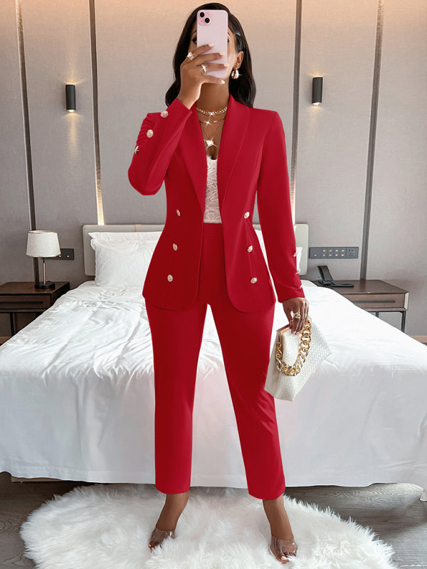 Women's  Double-Breasted Casual Suit