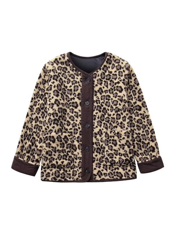 New Leopard Print Casual Loose Long-Sleeve Jacket