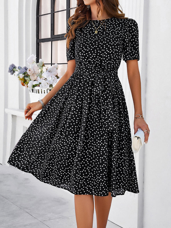 Strappy Polka Dot Print Drress