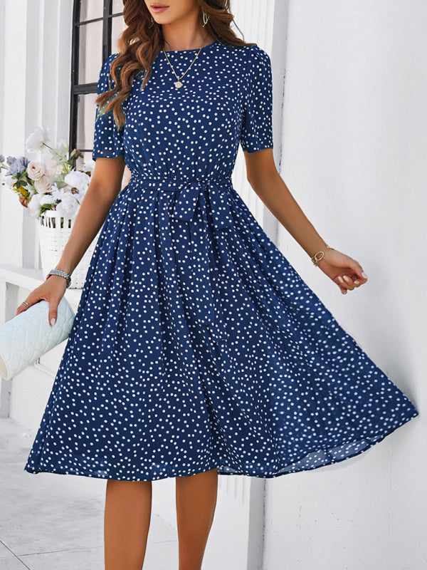 Strappy Polka Dot Print Drress