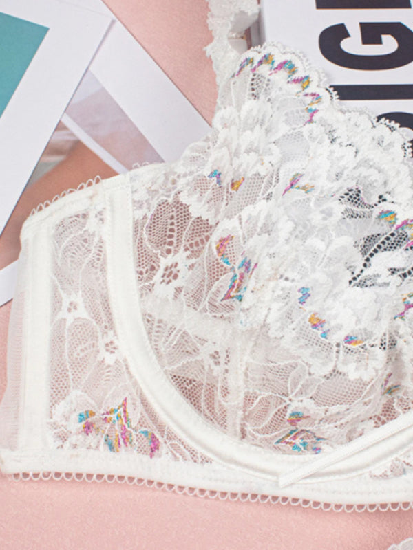 Lace Three-Piece Lingerie Set With Underwire