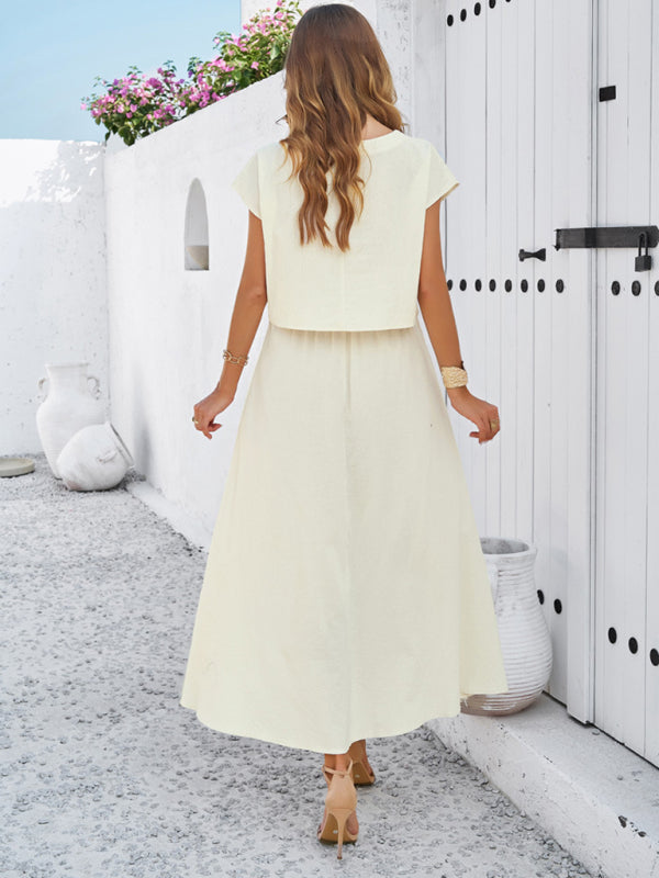 Casual Sleeveless Top & Long Skirt Outfit