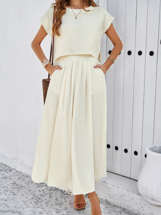 Casual Sleeveless Top & Long Skirt Outfit