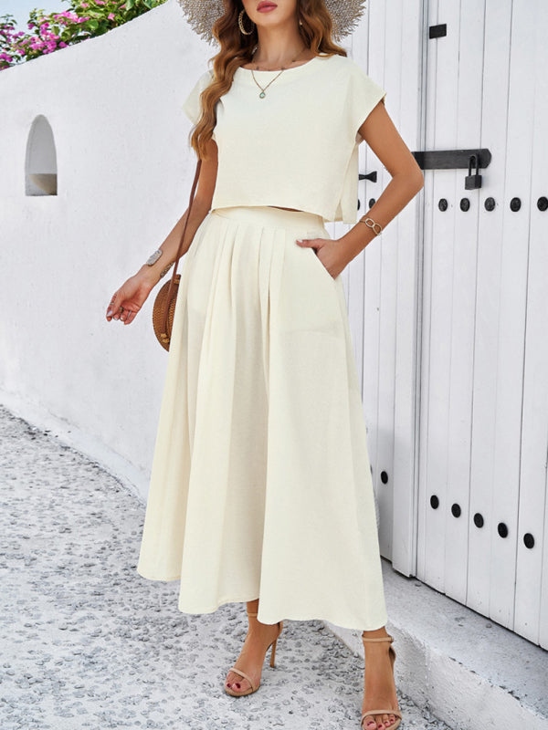 Casual Sleeveless Top & Long Skirt Outfit