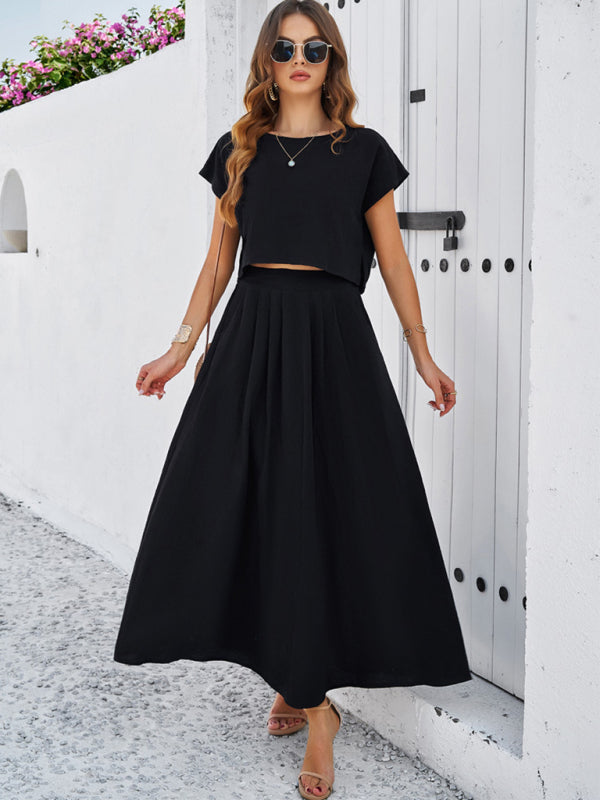 Casual Sleeveless Top & Long Skirt Outfit