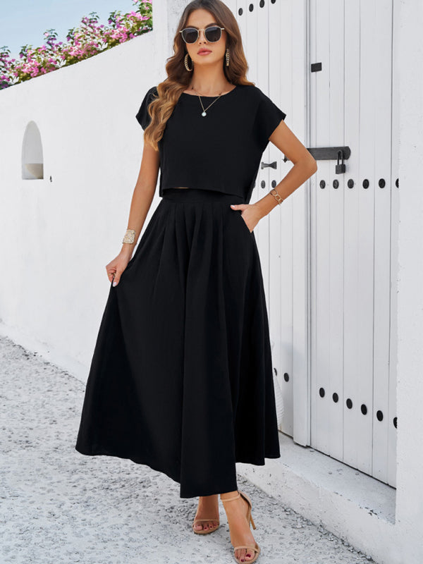 Casual Sleeveless Top & Long Skirt Outfit