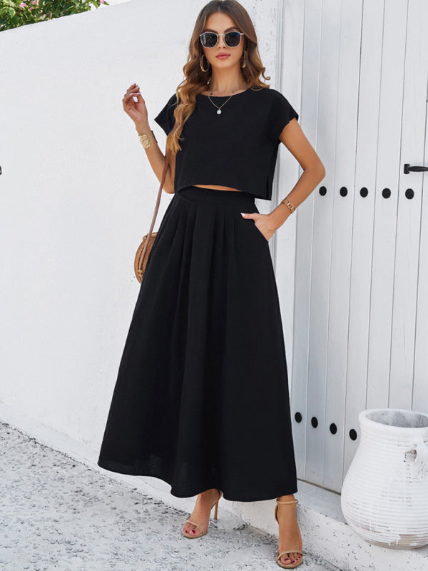 Casual Sleeveless Top & Long Skirt Outfit