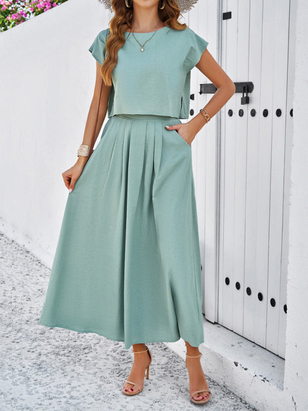 Casual Sleeveless Top & Long Skirt Outfit