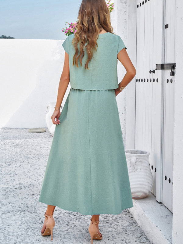 Casual Sleeveless Top & Long Skirt Outfit