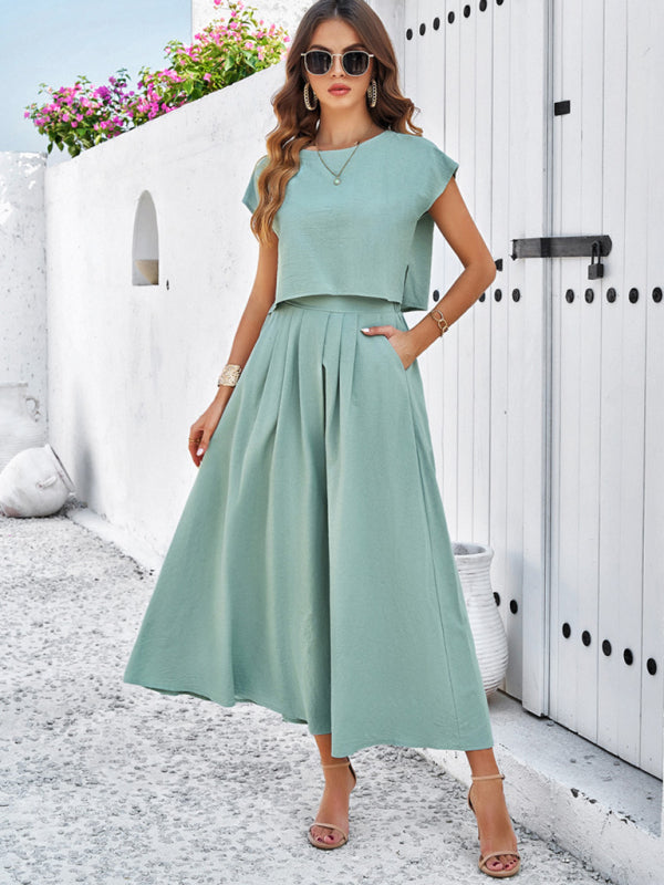 Casual Sleeveless Top & Long Skirt Outfit