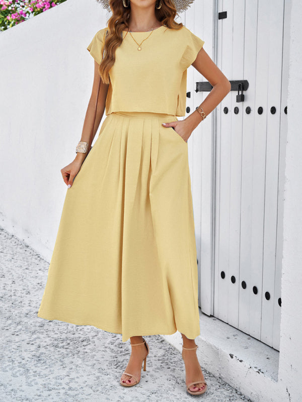 Casual Sleeveless Top & Long Skirt Outfit