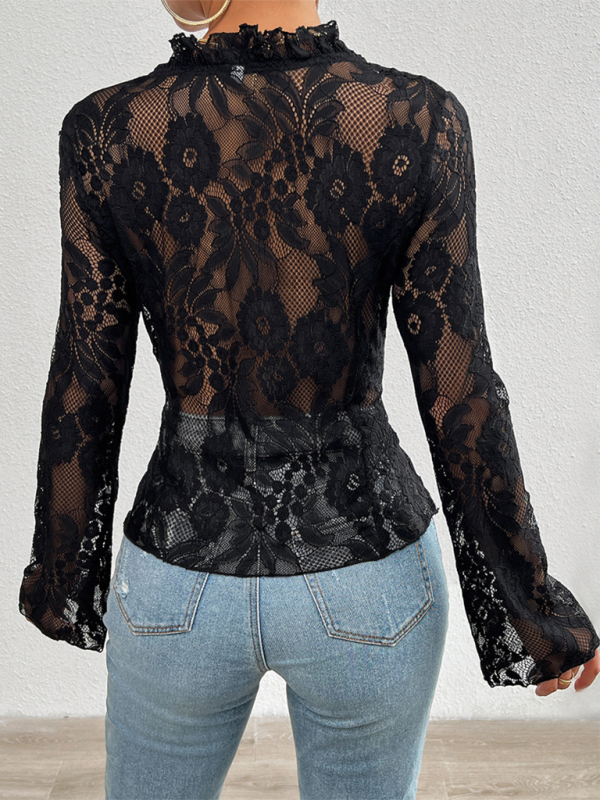 Slim Long-Sleeve Lace Top