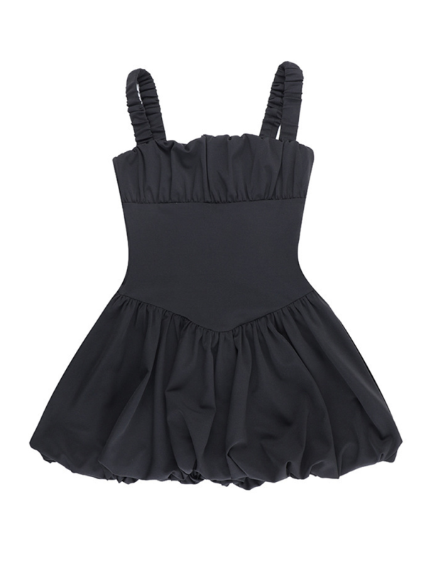 New-Style Suspender Fashion Gathered Puffy Dress