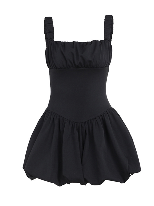 New-Style Suspender Fashion Gathered Puffy Dress