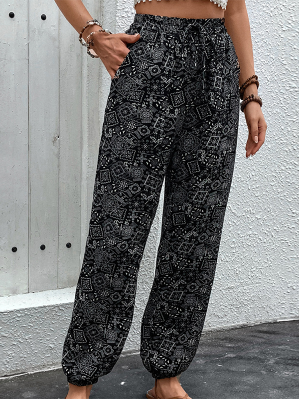 Printed Bohemian-Style Skinny Pants