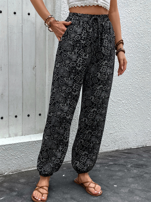 Printed Bohemian-Style Skinny Pants