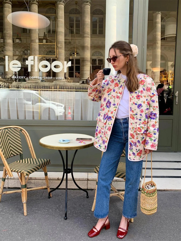 Floral Print Cotton Jacket