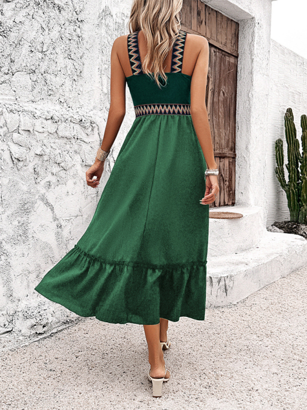 Elegant Halter-Neck High-Waist Midi Dress