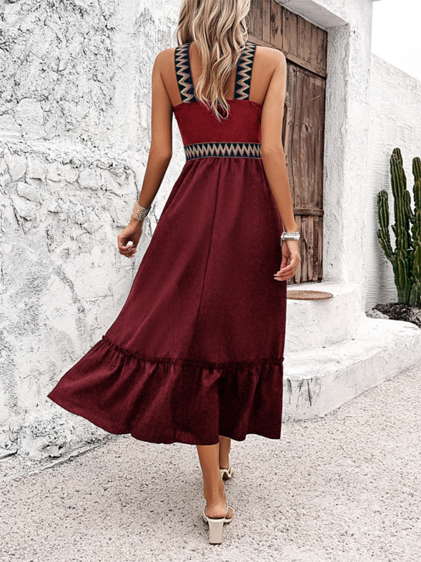 Elegant Halter-Neck High-Waist Midi Dress