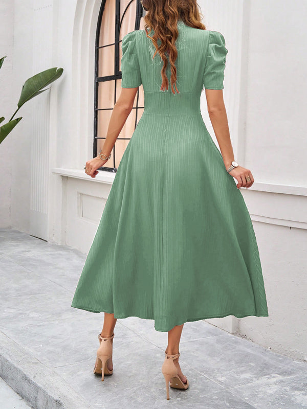 Elegant Solid-Colour Midi Dress