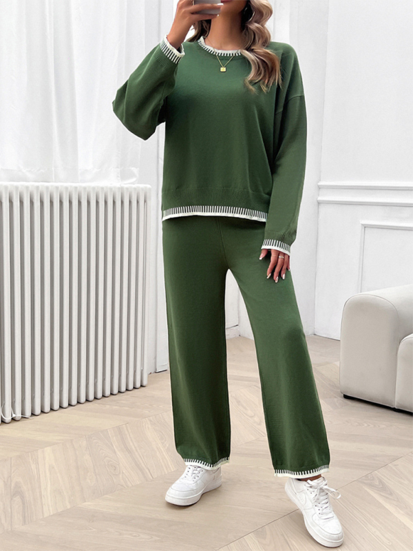 Fashion Knitted Long Pants Outfit