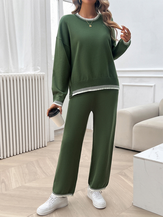 Fashion Knitted Long Pants Outfit