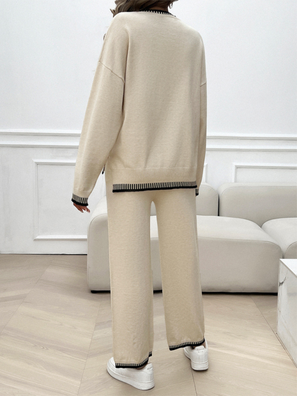Fashion Knitted Long Pants Outfit