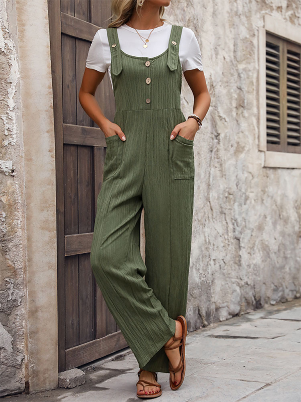 Loose Pleated Overalls