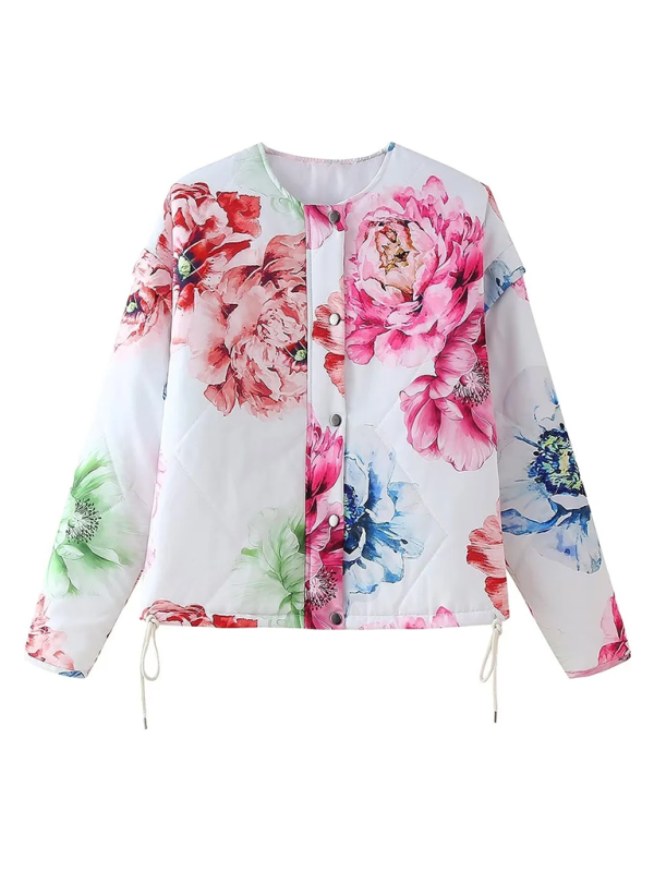 Floral Print Long-Sleeve Jacket