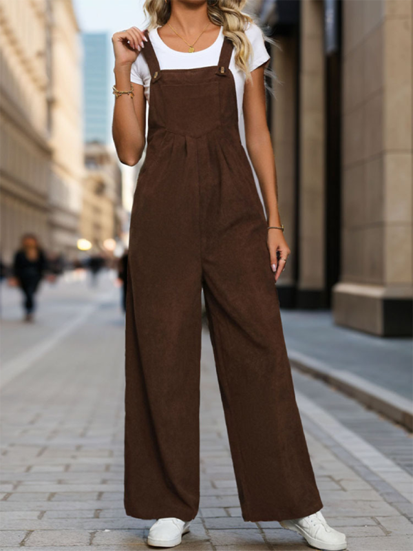 Coffee Corduroy Overalls