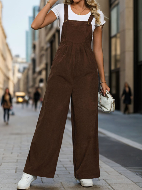 Coffee Corduroy Overalls