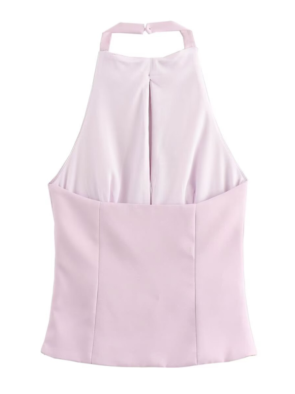 New Fabric Bowknot Halter-Neck Vest Top