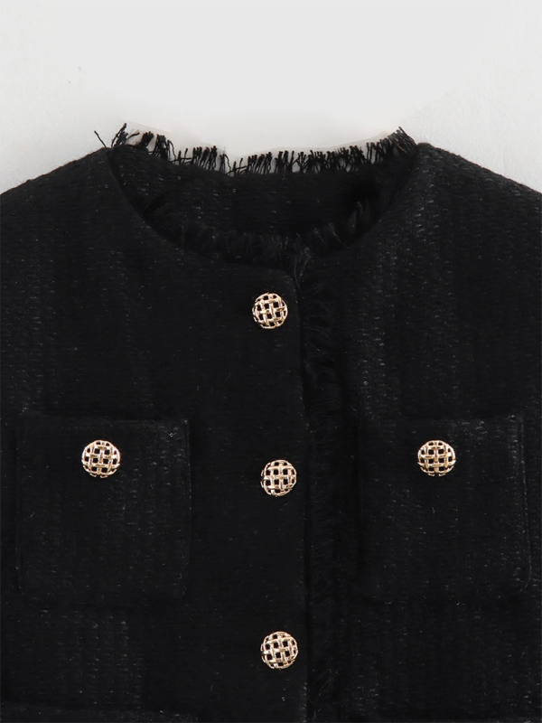 Gold-Button Slub Jacket